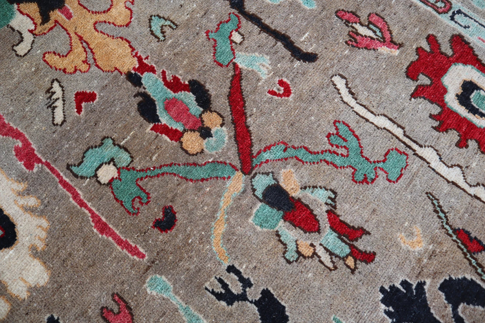Natural Oushak Rug Turkish NewZealand Wool Rug / Rug for Bedroom Hand Knotted Carpet