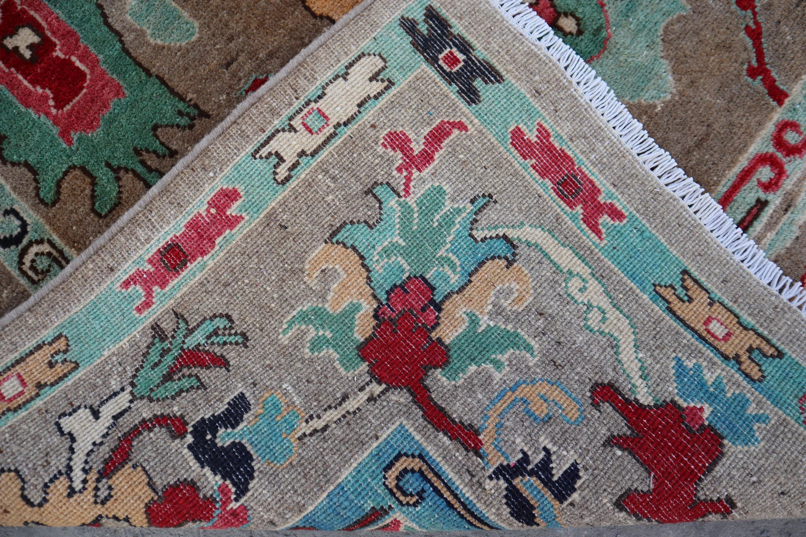 Natural Oushak Rug Turkish NewZealand Wool Rug / Rug for Bedroom Hand Knotted Carpet