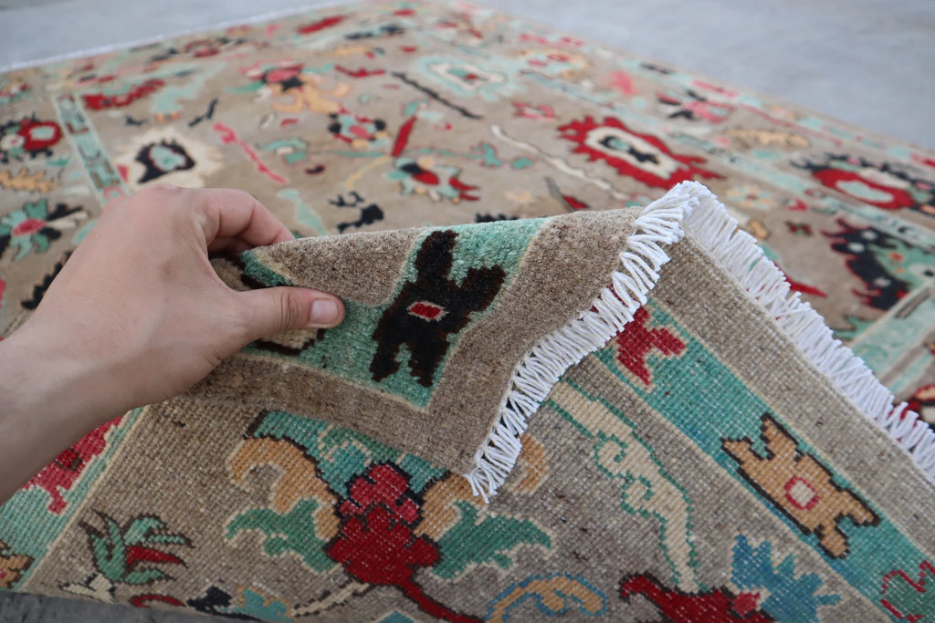 Natural Oushak Rug Turkish NewZealand Wool Rug / Rug for Bedroom Hand Knotted Carpet