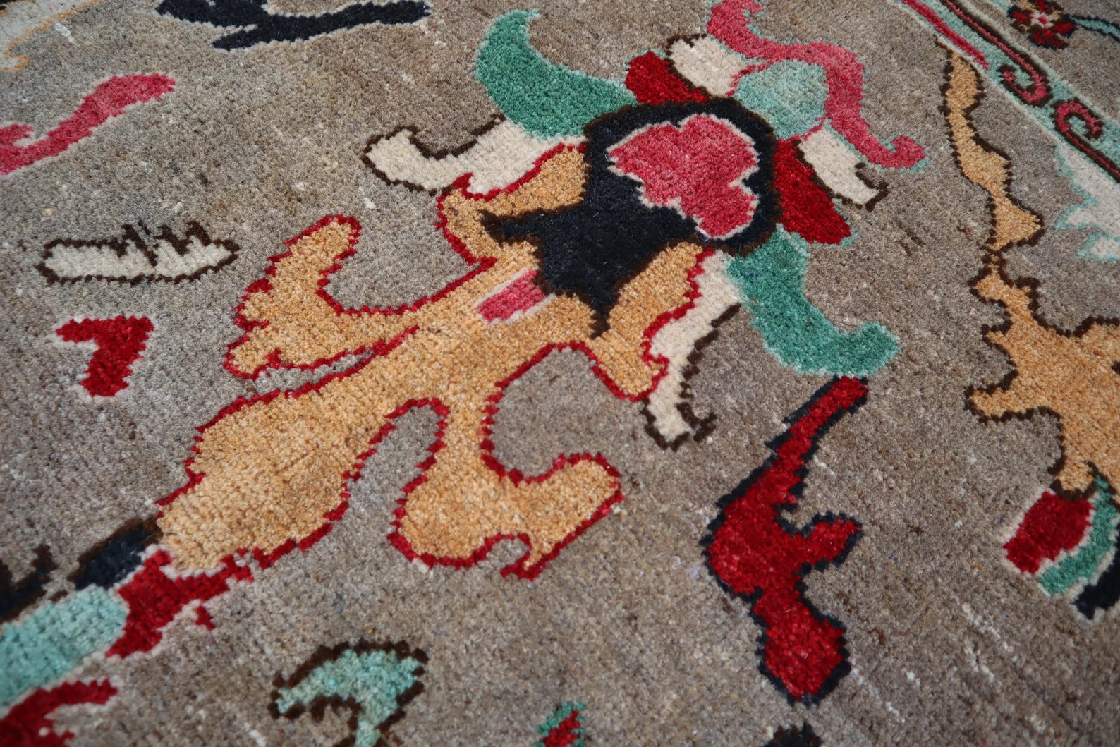 Natural Oushak Rug Turkish NewZealand Wool Rug / Rug for Bedroom Hand Knotted Carpet