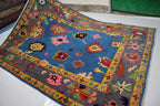 Blue & Gray Oushak Rug 7x10 Turkish Oushak Rug/ Hand-Knotted Wool Rug/ Multicolor Contemporary Rug/ Natural dyes Living Room Rug Bedroom rug Hand Knotted Carpet