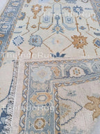 Beige White Soft New Zealand Wool Area Rug | Traditional Turkish Design | Carpet Craft Decor | Hand Knotted Carpet