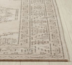 Flatweave Beige Tribal Area Rug – Subtle Geometric Pattern in Monochrome Tones – Lightweight, Low Pile, Modern Boho Style – 6x9 ft