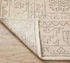 Flatweave Beige Tribal Area Rug – Subtle Geometric Pattern in Monochrome Tones – Lightweight, Low Pile, Modern Boho Style – 6x9 ft