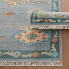 Teal & Mix Premium New Zealand Wool Area Rug | Traditional Turkish Design Carpet Craft Decor, Hand Knotted Carpet
