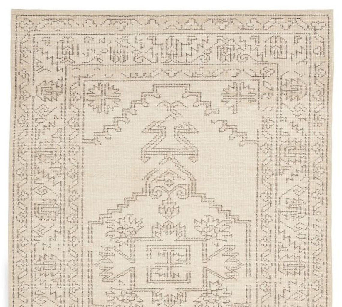 Flatweave Beige Tribal Area Rug – Subtle Geometric Pattern in Monochrome Tones – Lightweight, Low Pile, Modern Boho Style – 6x9 ft