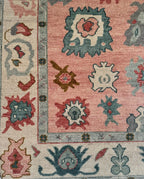 Peach Soft New Zealand Wool Area Rug | Traditional Turkish Design | Carpet Craft Decor | Hand Knotted Carpet